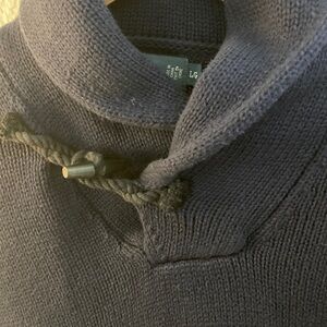 Ralph Lauren Men's Dark Blue navy Turtleneck Sweater toggle cottage classic L
